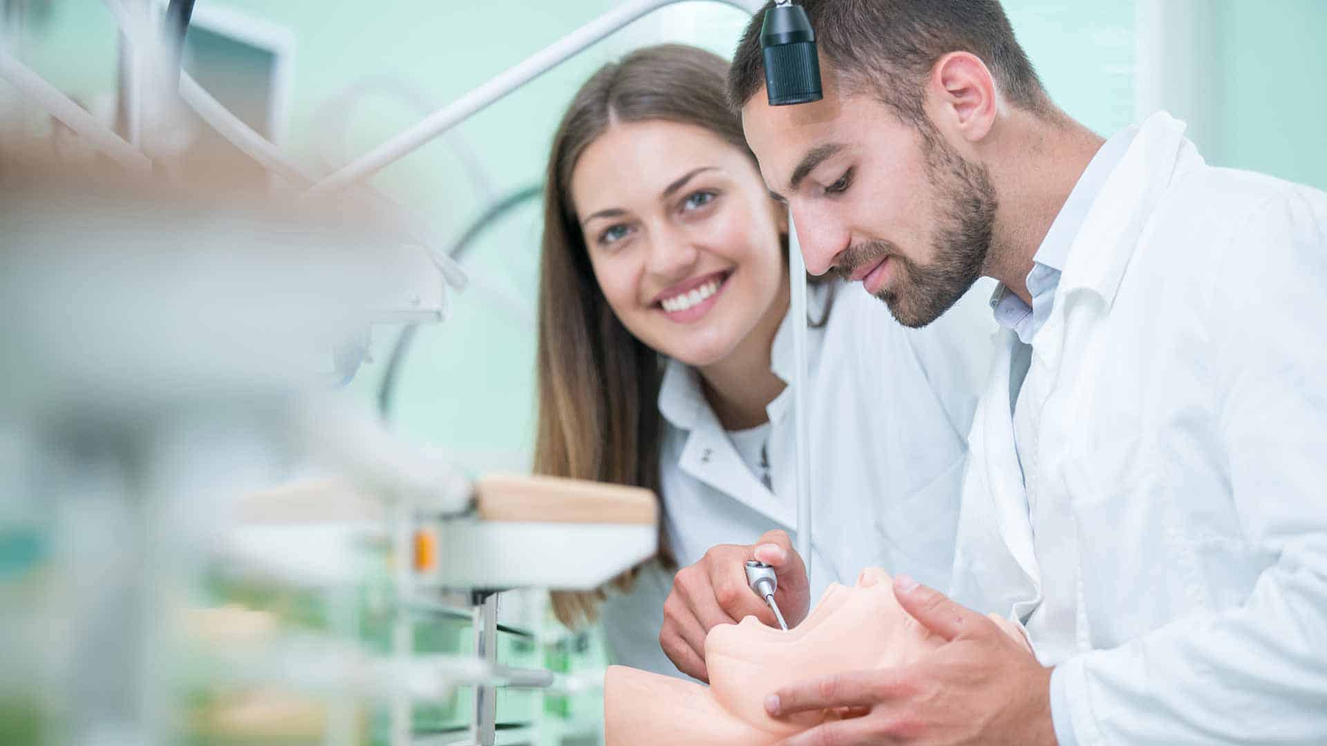 Dental career college students in class